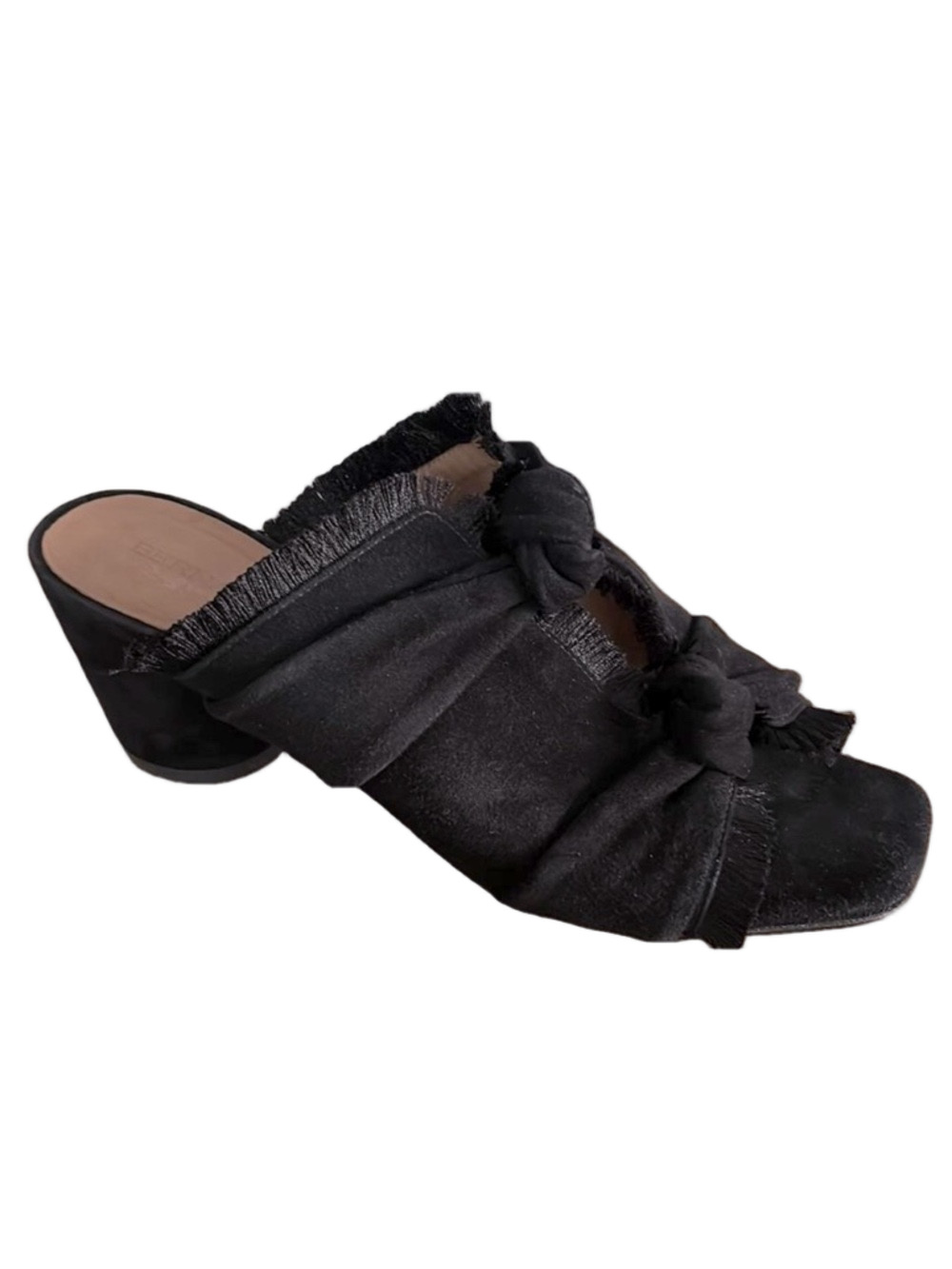 Bernardo Fae Black Suede Fringe Sandals size 8.5